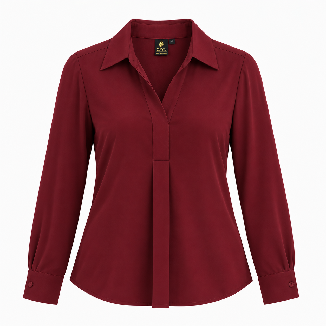ZBLS002 - Wine Red 1 Women's Modern Work Wear Blouse – ZBLS002 - Image 1